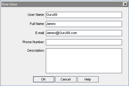 create a domain, project, user in hp alm