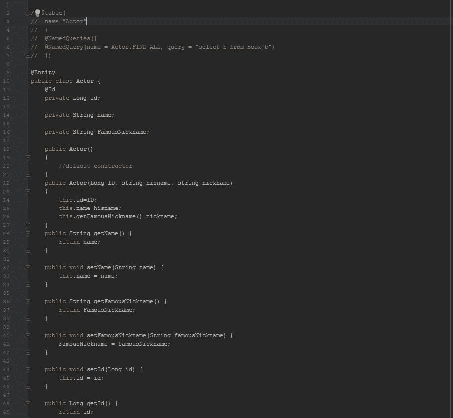 Actor Entity class