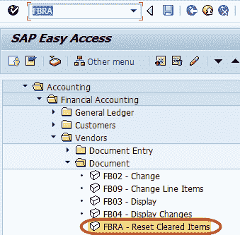 FBRA: How to Reset Cleared Items in SAP