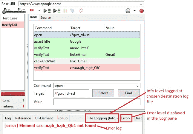 File Logging example run
