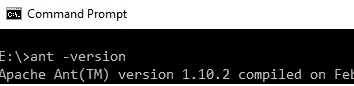 ANT version check in cmd
