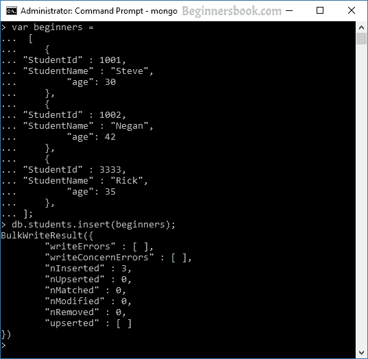 MongoDB Insert multiple Documents