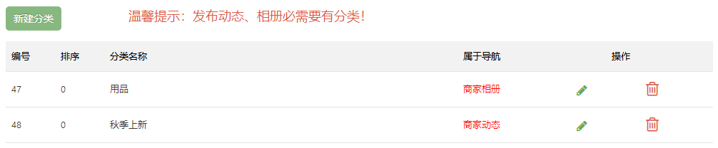 商家分类管理
