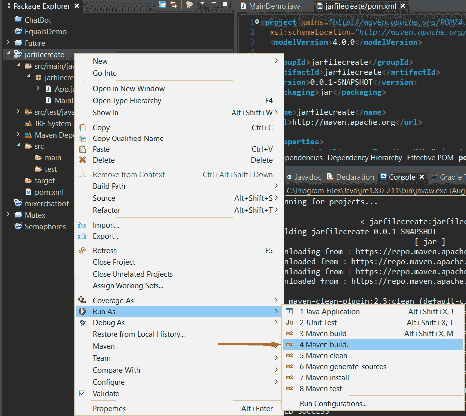 maven install jar create file java