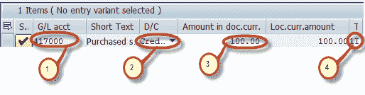 How to post a Purchase Return FB65 in SAP FI