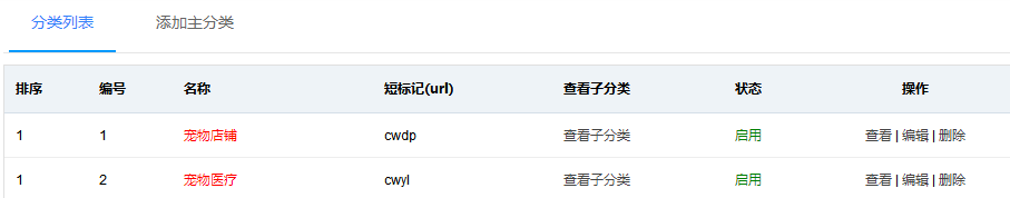 分类列表