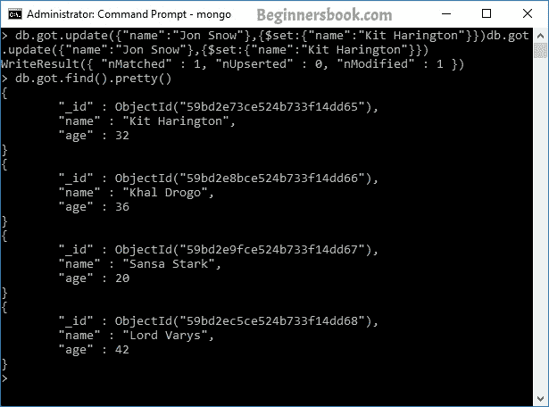 MongoDB Update Document