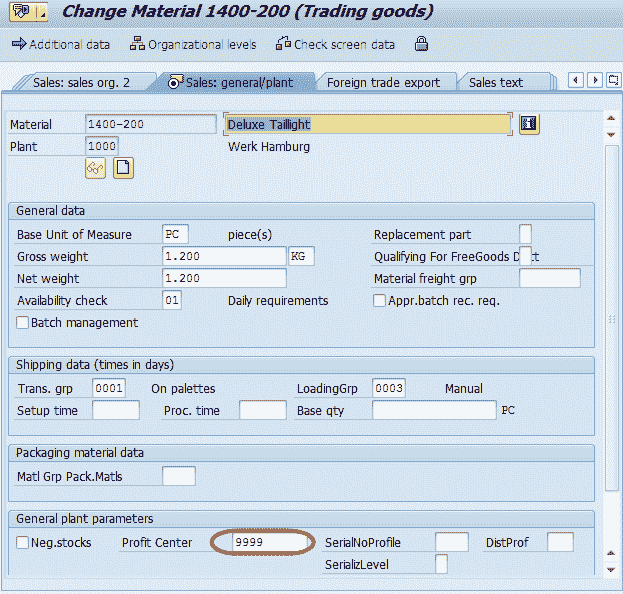 How to assign materials to Profit Center in SAP
