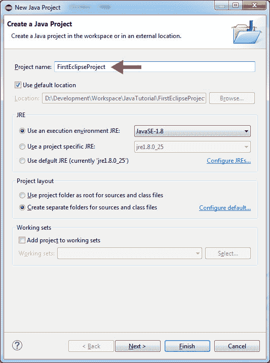eclipse project name