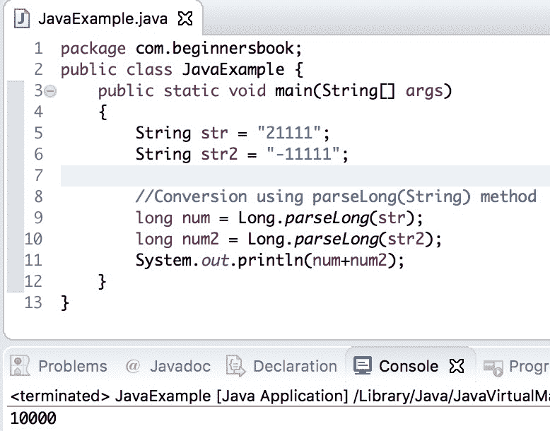 Java String to Long conversion