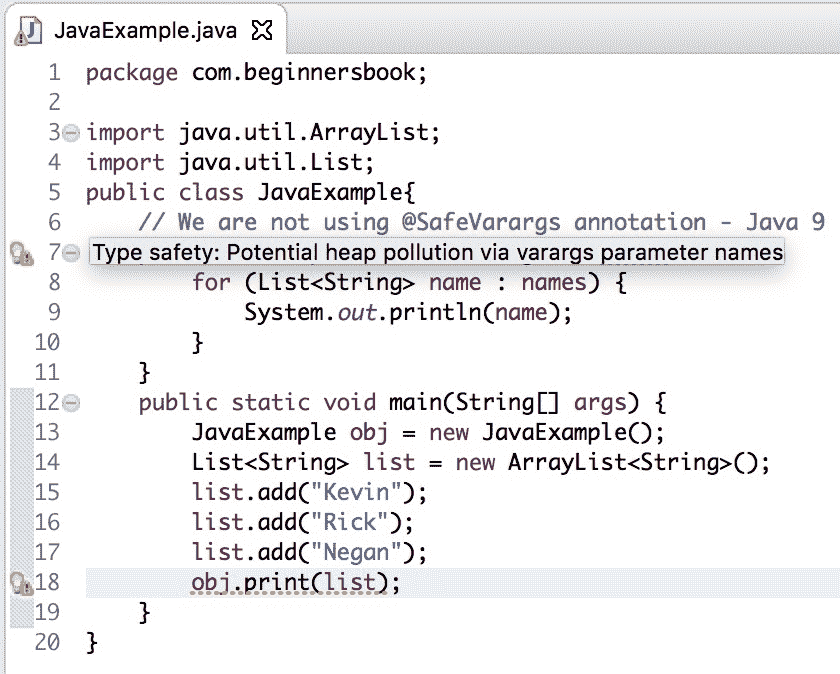 Java 9 @SafeVarargs annotation