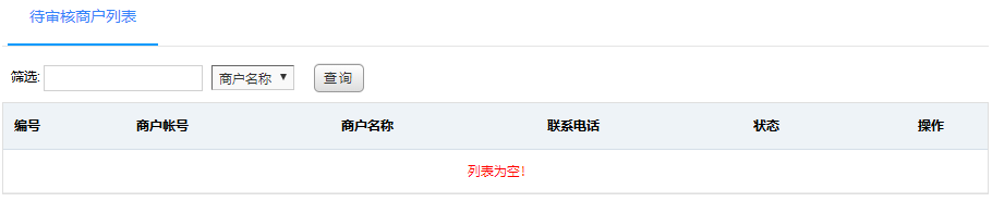 待审核商户列表