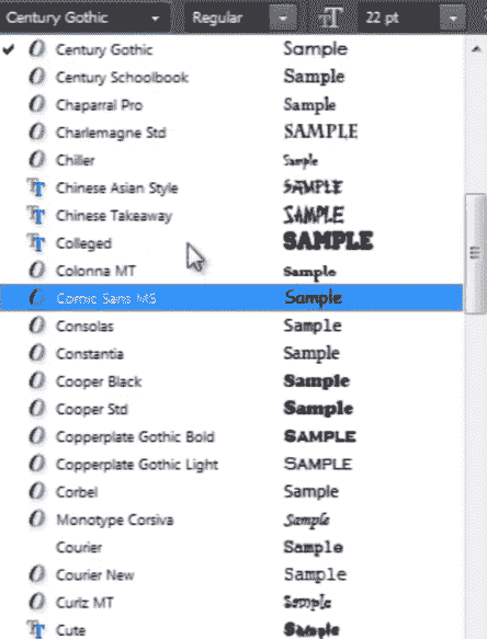 Photoshop text tool