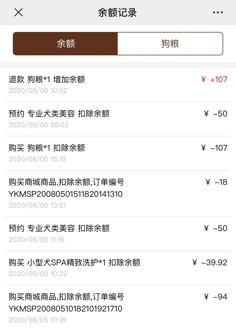 余额记录