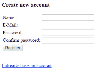 Registration form