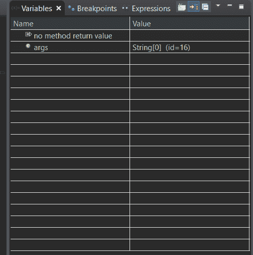 Variables view