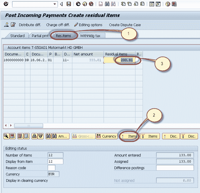 Residual Method: Incoming & Outgoing Partial Payments Posting in SAP