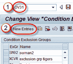 Condition Exclusion Group in SAP using Tcode OV31