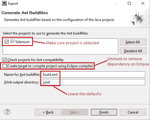 Generating ANT buildfile
