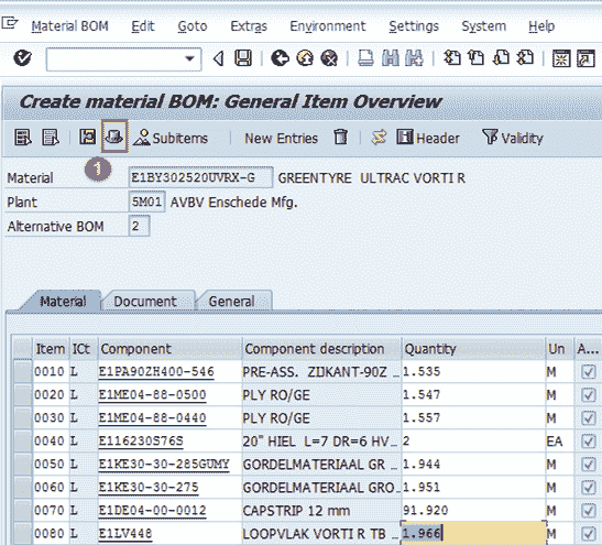 Bill of Material (BoM) in SAP PP: Create, Change, Display
