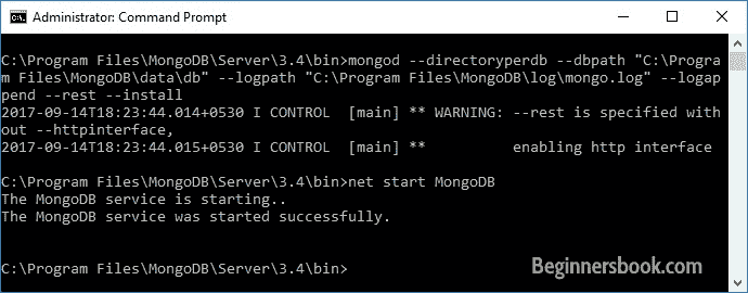 Start MongoDB as Service