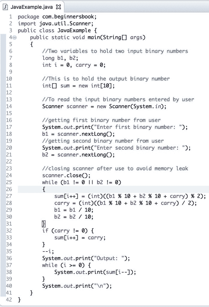 Java - Adding two binary numbers
