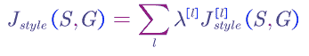 Style Loss Function Combining Different Layers 