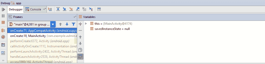 Debugger window