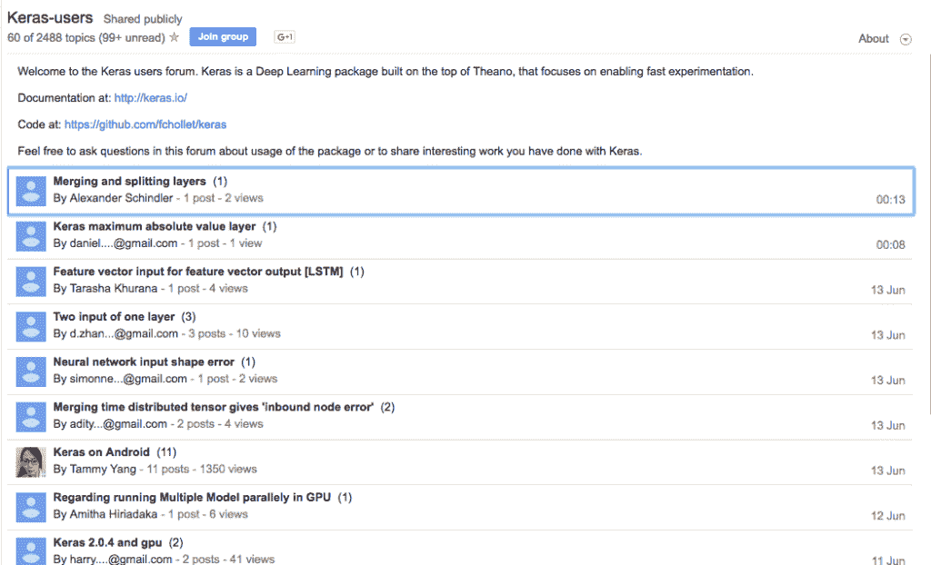 Keras Users Google Group
