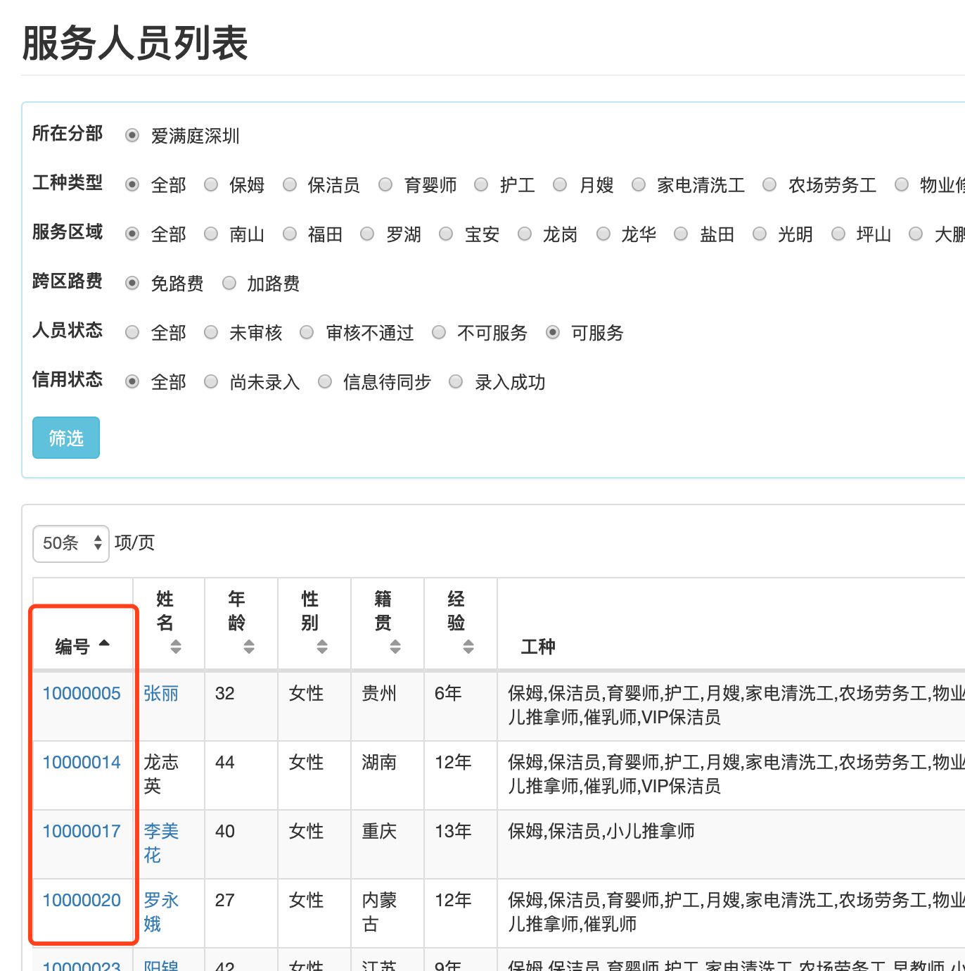 人员列表 爱满庭系统 配置管理 看云