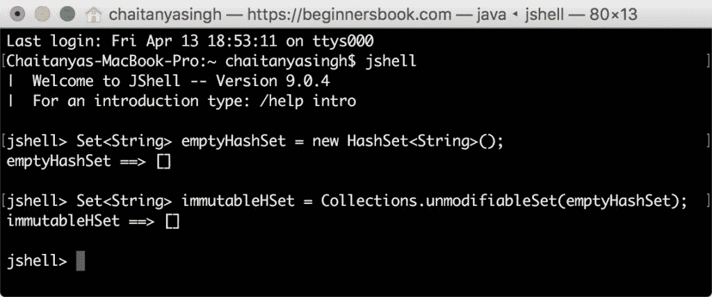 Creating Empty Set Before Java 9