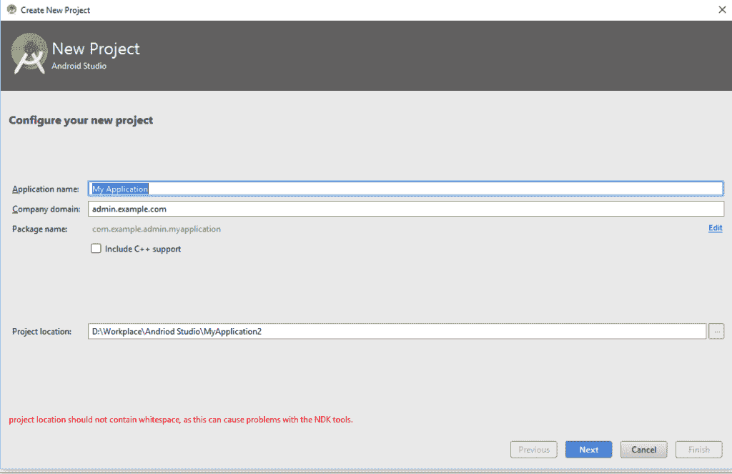 Step 1: New Application
