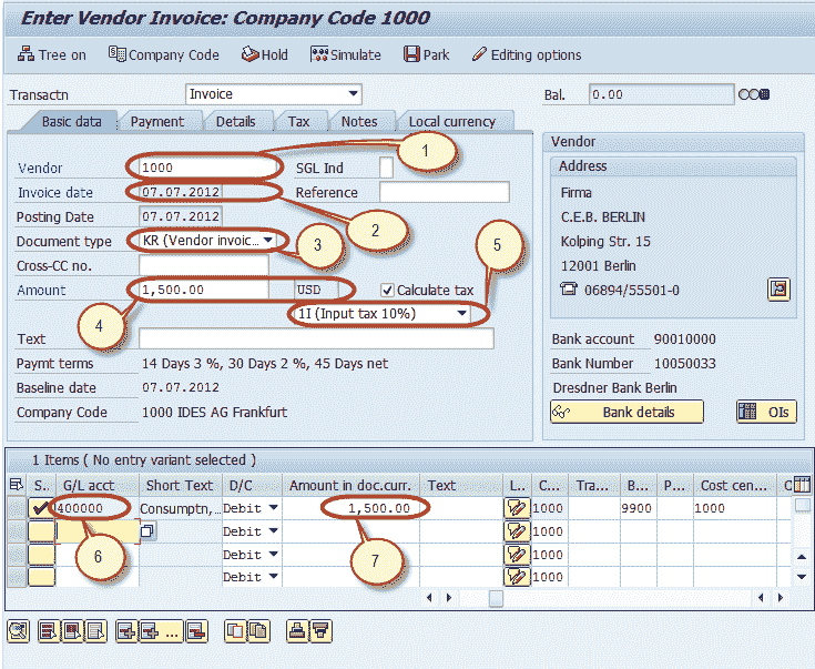 FB60 in SAP: How to post a Purchase Invoice